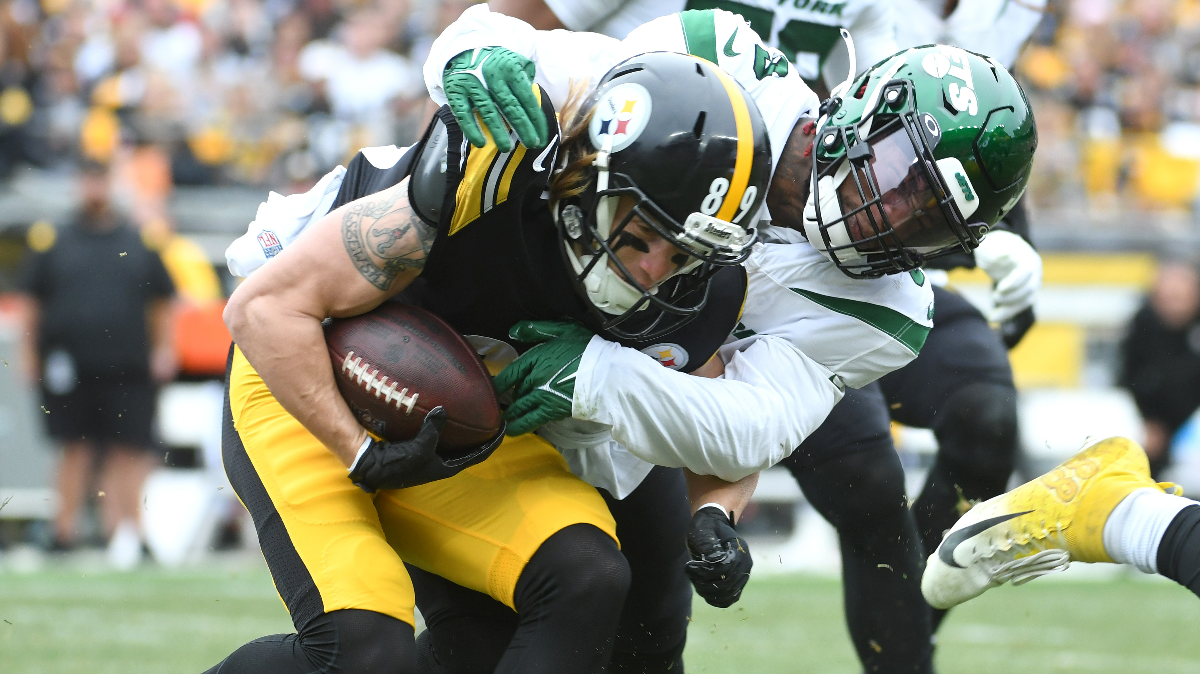 Pittsburgh Steelers wide receiver Gunner Olszewski and New York Jets linebacker Kwon Alexander