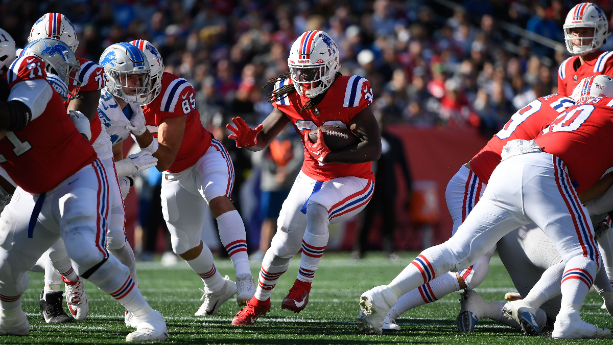 New England Patriots running back Rhamondre Stevenson