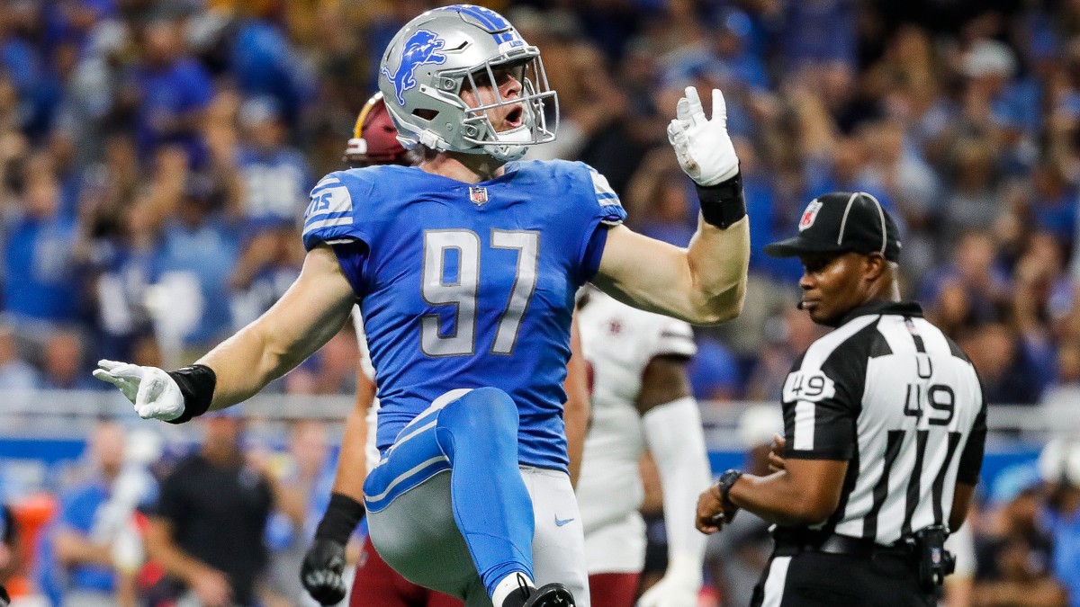 Detroit Lions defensive lineman Aidan Hutchinson