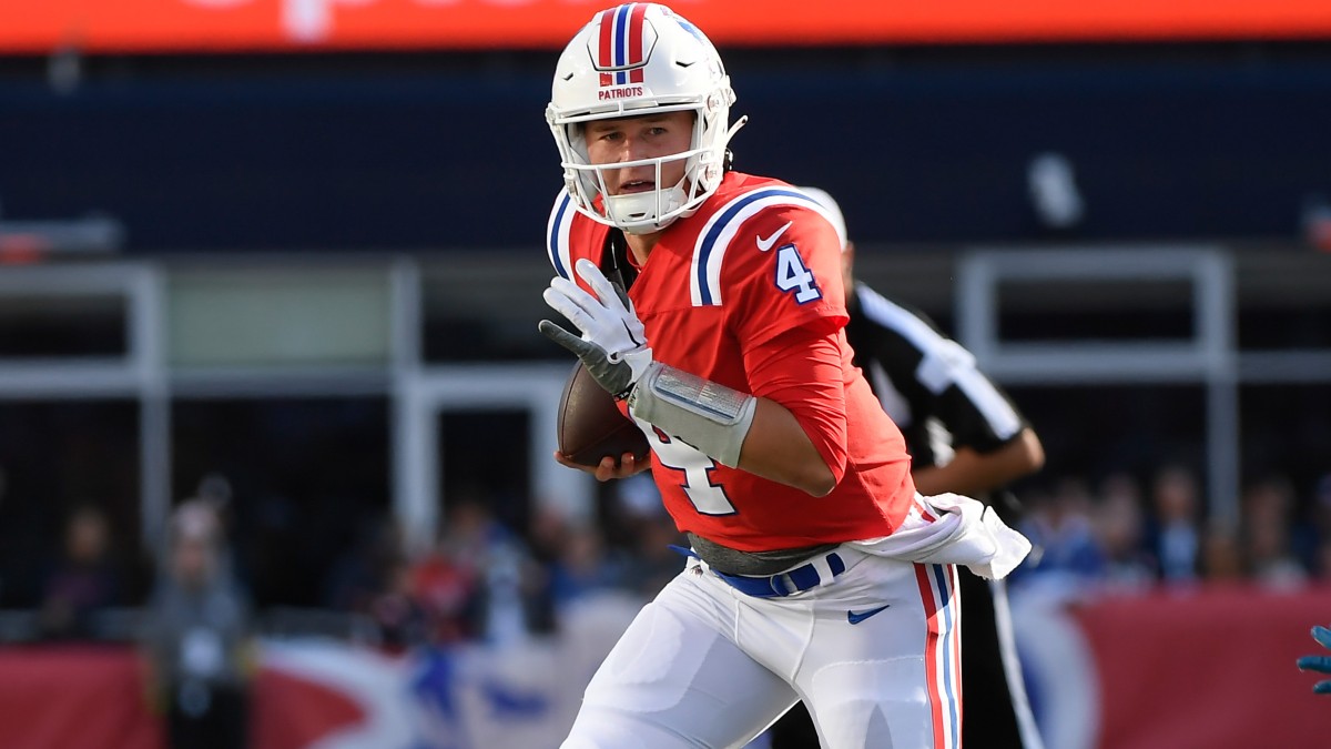 New England Patriots quarterback Bailey Zappe