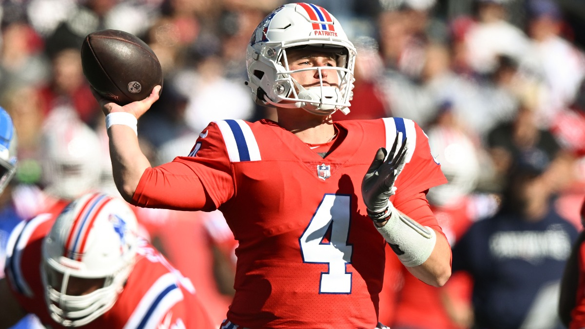 New England Patriots quarterback Bailey Zappe
