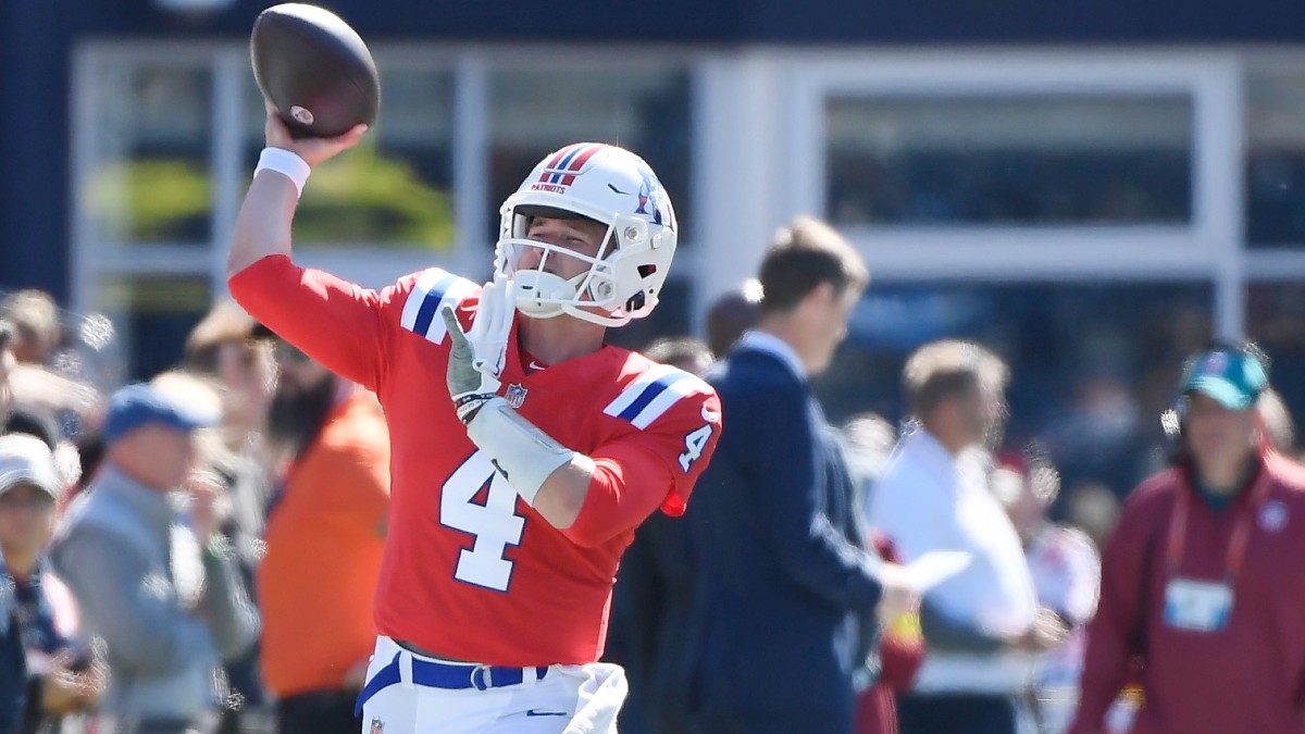 New England Patriots quarterback Bailey Zappe