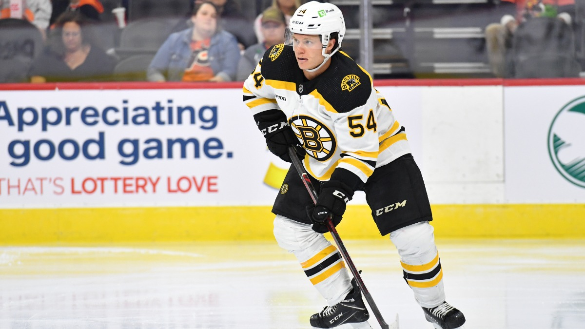 Boston Bruins defenseman Jack Ahcan