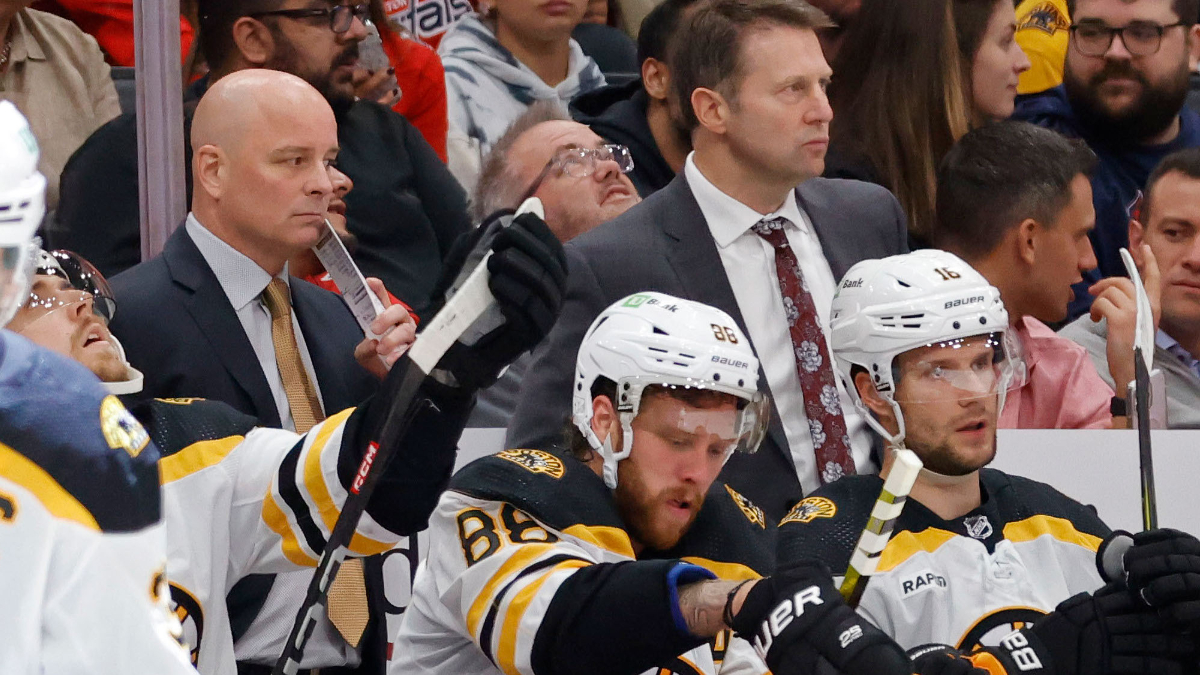 Boston Bruins head coach Jim Montgomery