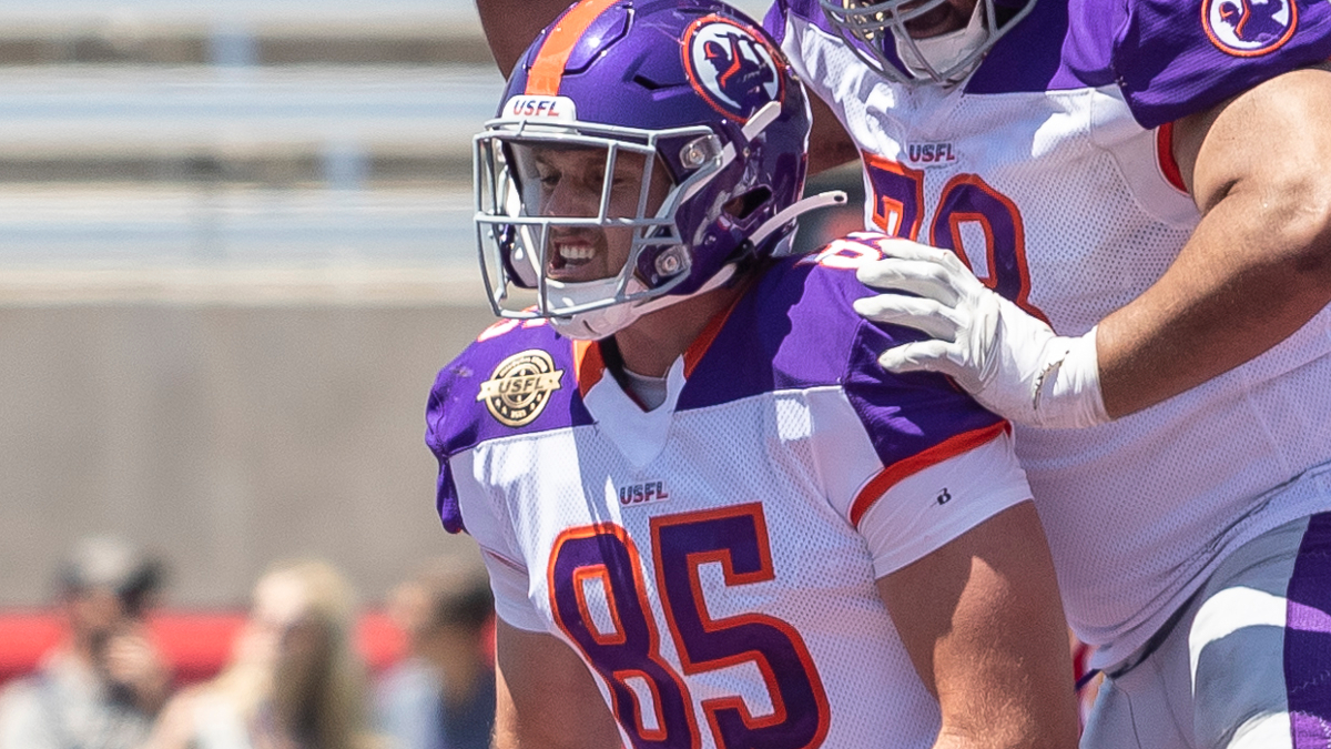Pittsburgh Maulers tight end Hunter Thedford