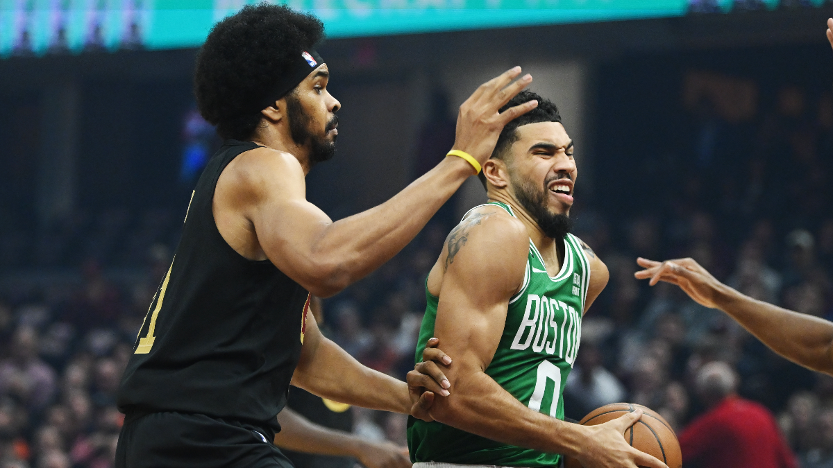 Cleveland Cavaliers center Jarrett Allen and Boston Celtics forward Jayson Tatum