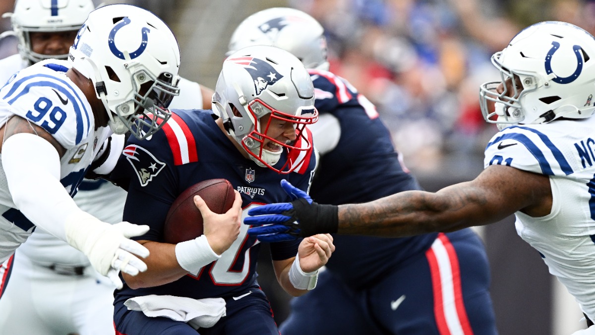 Indianapolis Colts defensive end Yannick Ngakoue, defensive tackle DeForest Buckner, New England Patriots quarterback Mac Jones