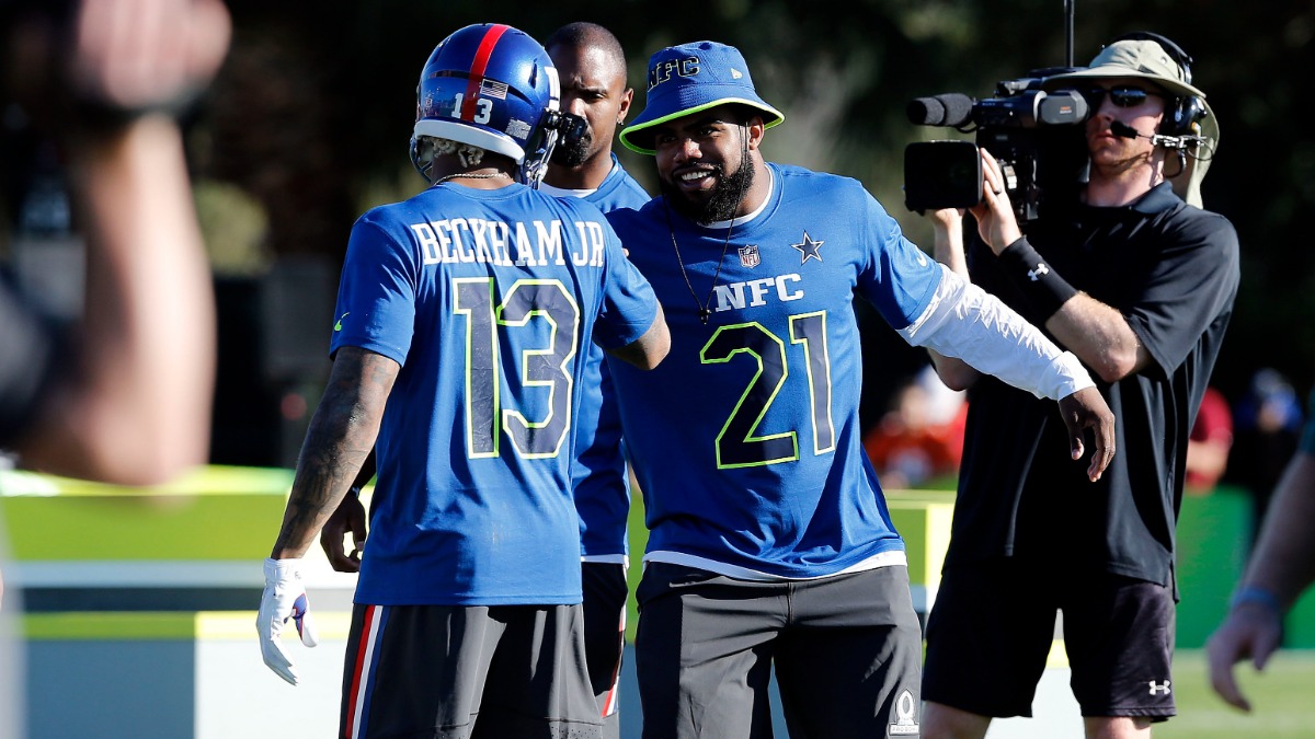 NFL free agent Odell Beckham Jr., Dallas Cowboys running back Ezekiel Elliott