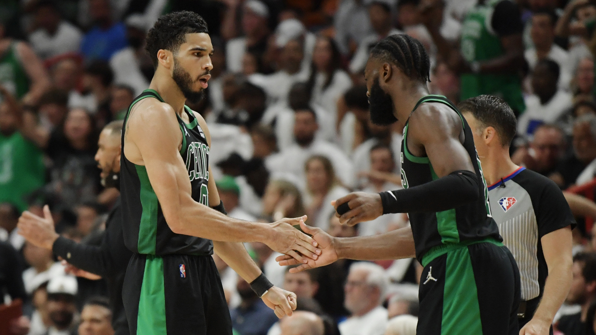 Boston Celtics forward Jayson Tatum, guard Jaylen Brown
