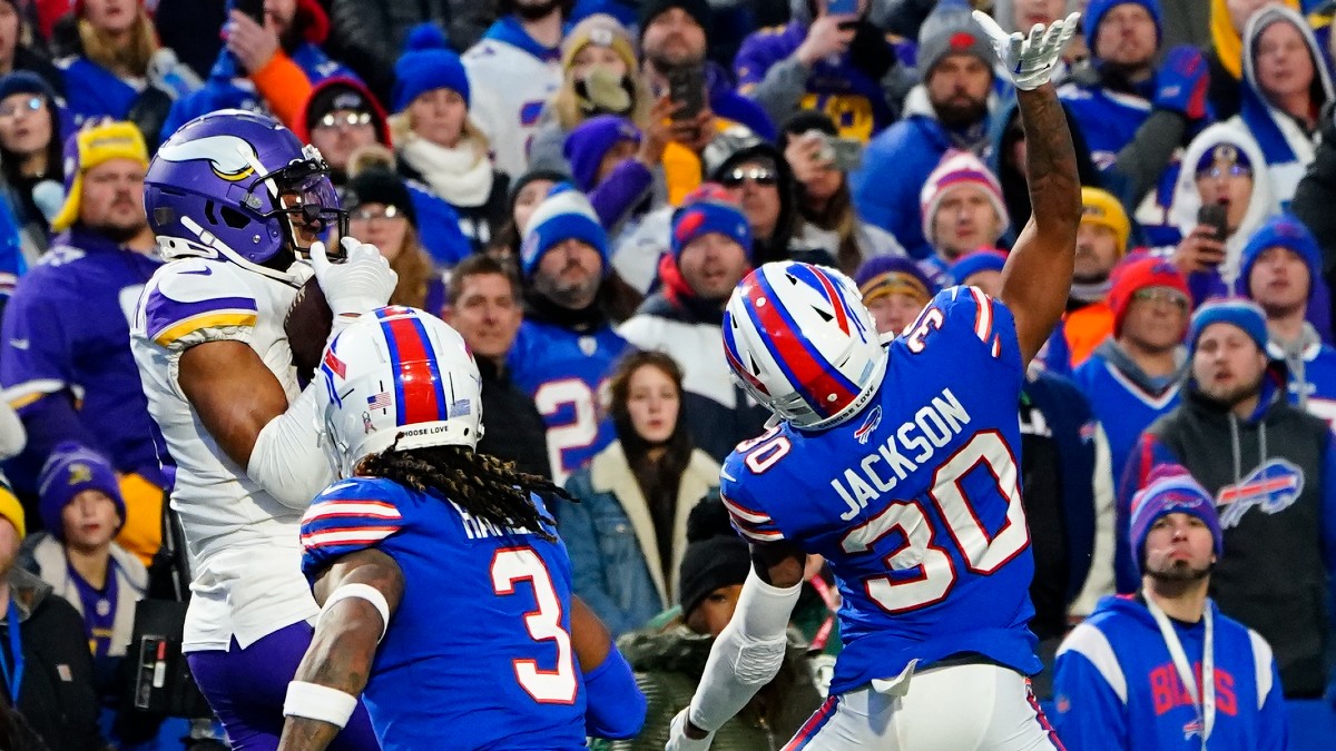 Minnesota Vikings wide receiver Justin Jefferson, Buffalo Bills safety Damar Hamlin, cornerback Dane Jackson