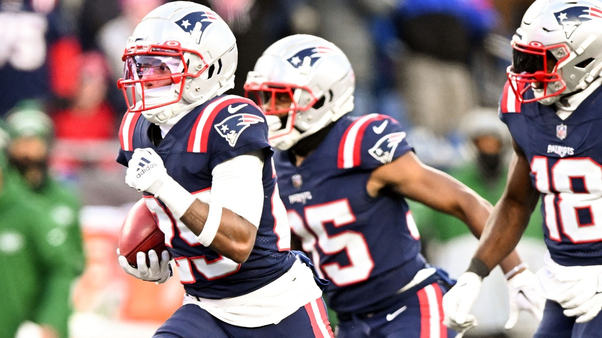 New England Patriots cornerback Marcus Jones