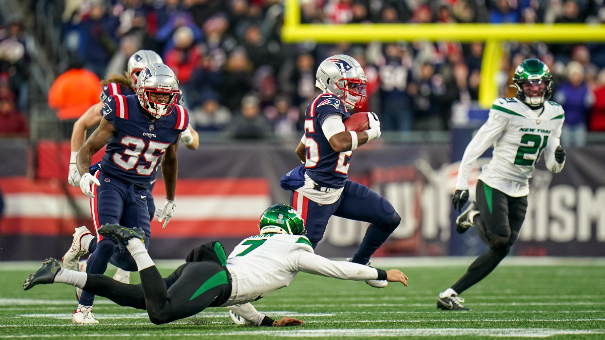 New England Patriots cornerback Marcus Jones