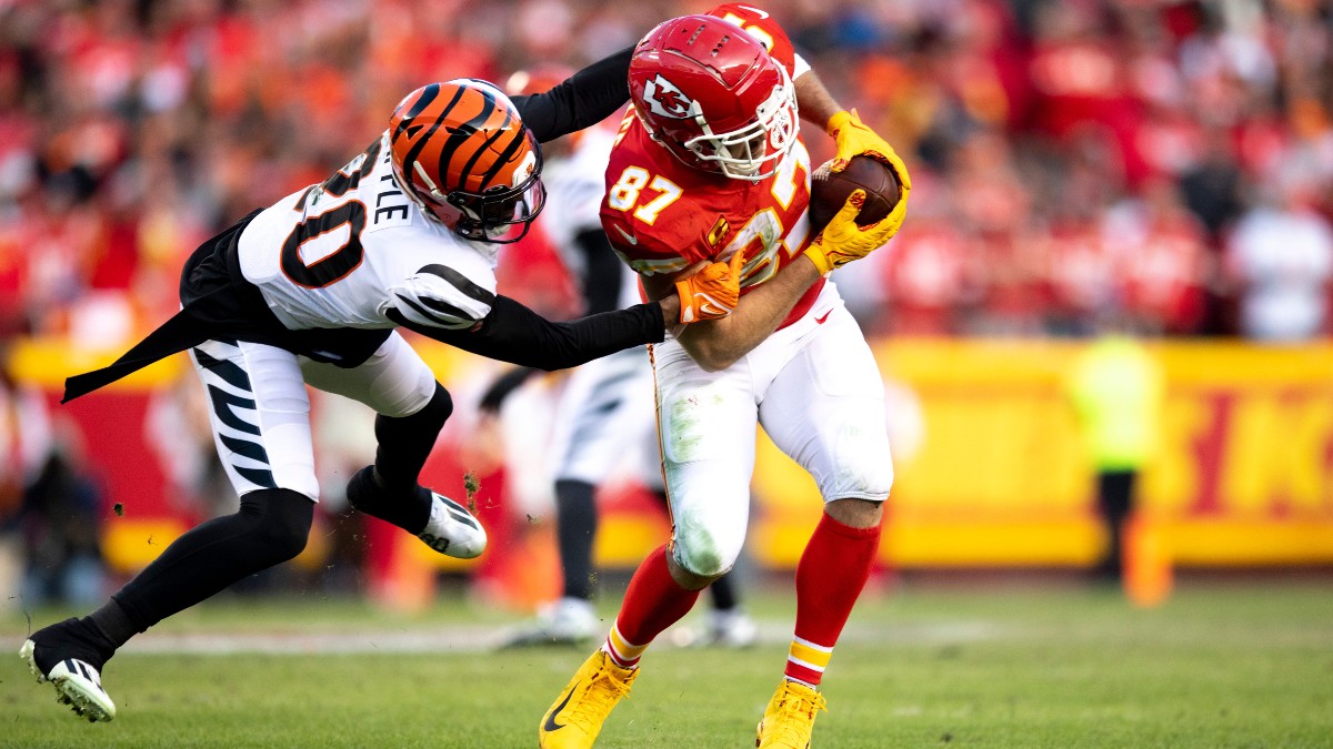 Cincinnati Bengals cornerback Eli Apple and Kansas City Chiefs tight end Travis Kelce