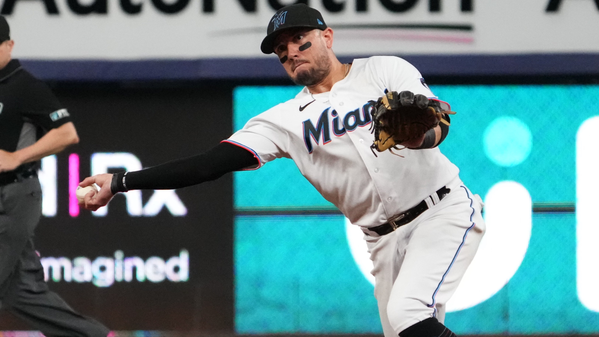 Miami Marlins infielder Miguel Rojas