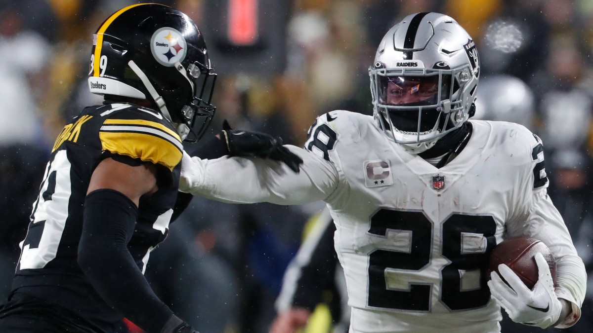 Pittsburgh Steelers safety Minkah Fitzpatrick and Las Vegas Raiders running back Josh Jacobs