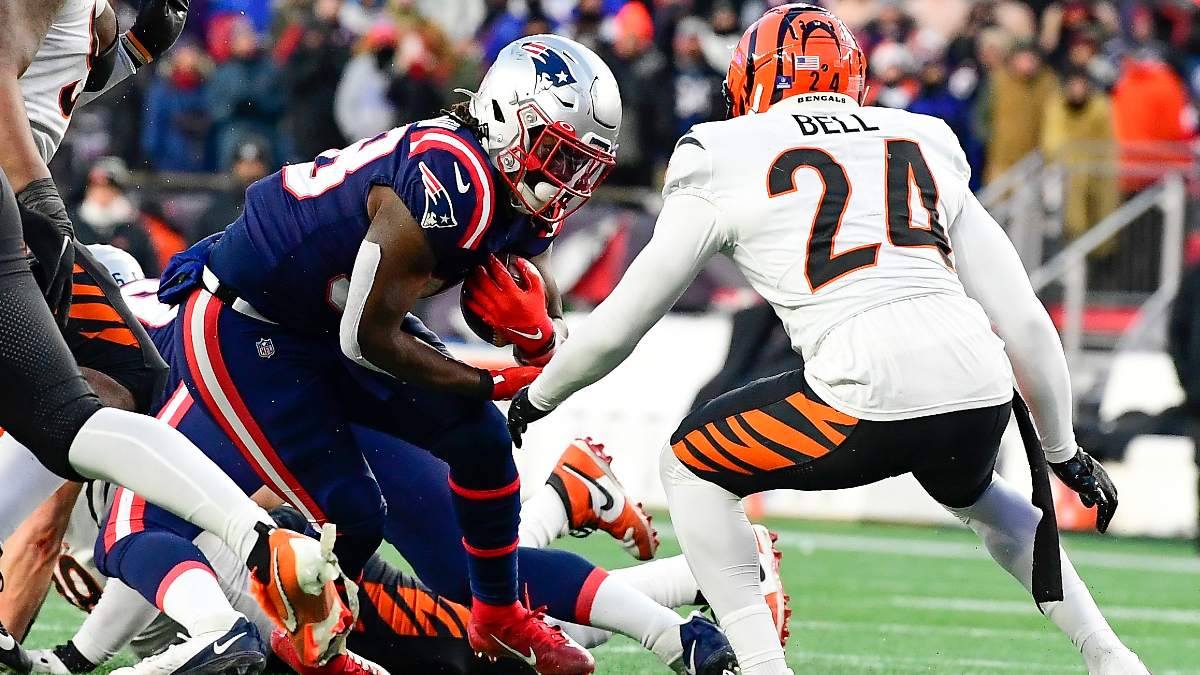 New England Patriots running back Rhamondre Stevenson