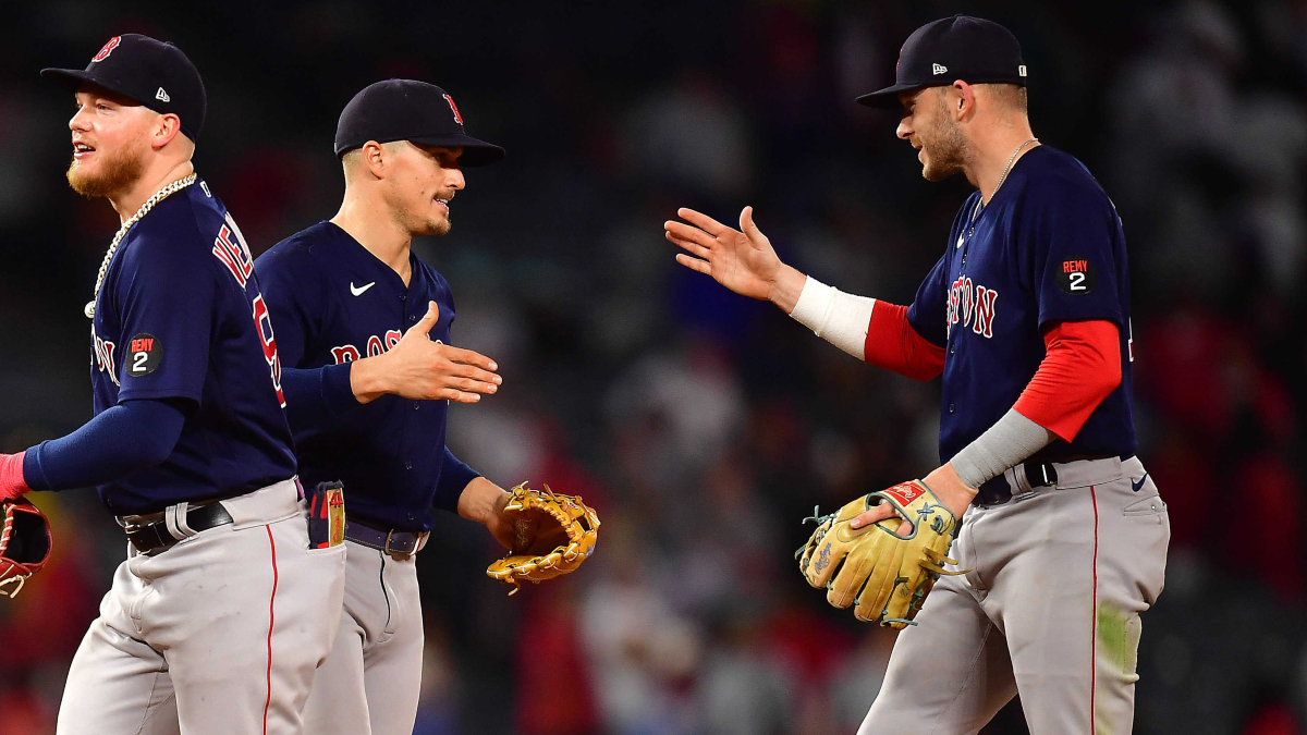 Boston Red Sox infielder Trevor Story and outfielder Kiké Hernández