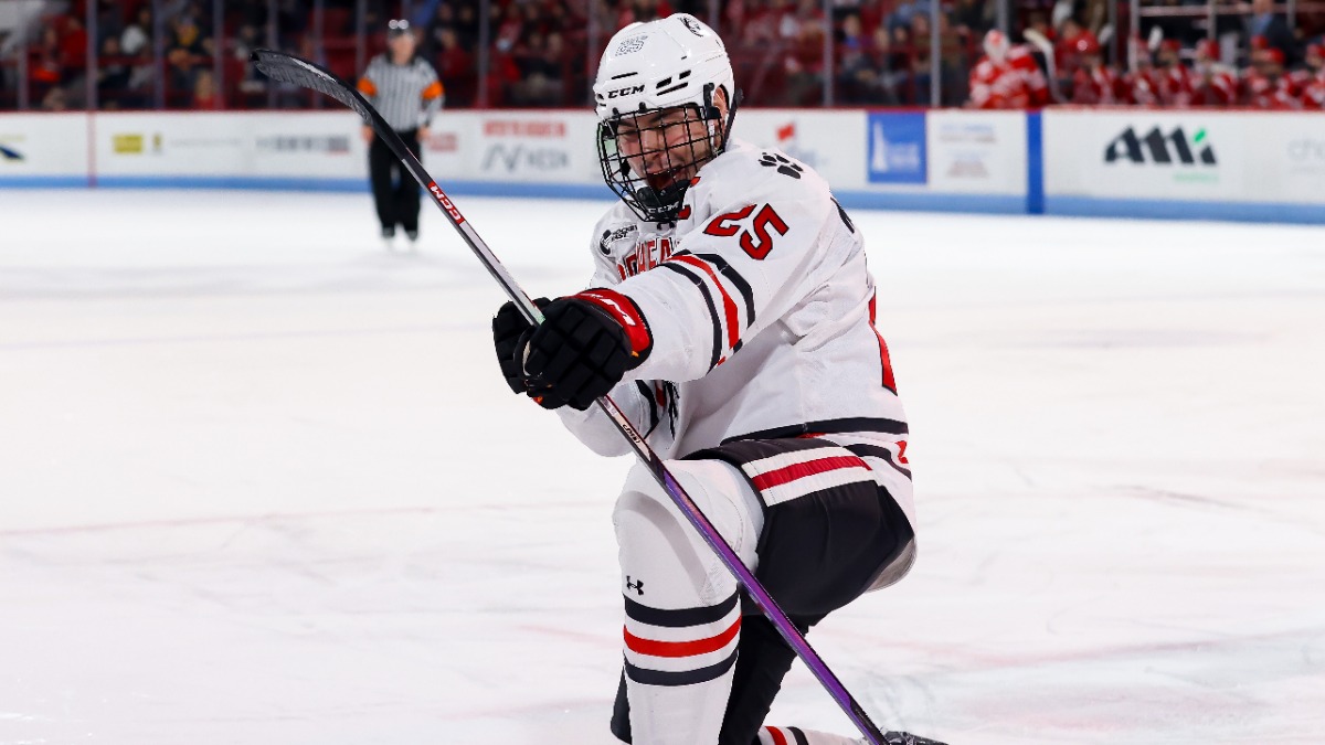 Northeastern University captain Aidan McDonough