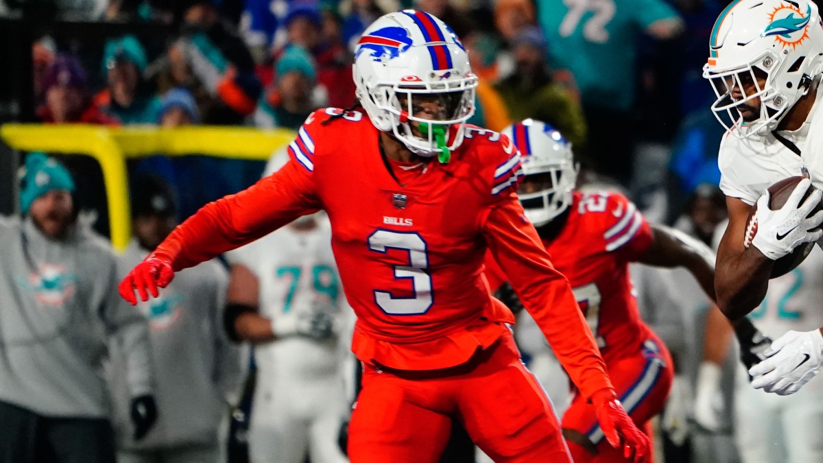 Buffalo Bills safety Damar Hamlin and Miami Dolphins running back Raheem Mostert