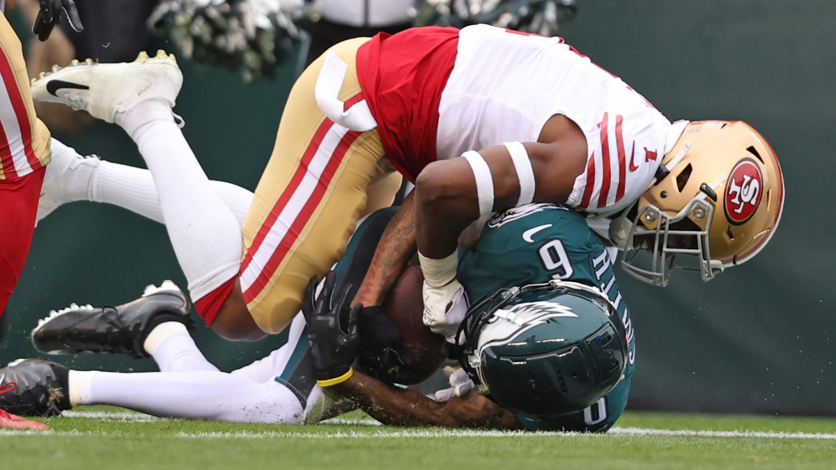 Philadelphia Eagles wide receiver DeVonta Smith, San Francisco 49ers cornerback Jimmie Ward