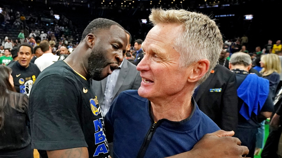 Golden State Warriors forward Draymond Green and head coach Steve Kerr