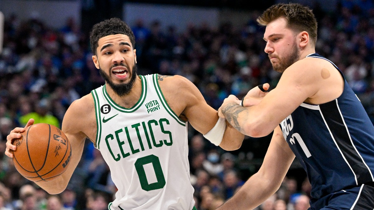 Boston Celtics forward Jayson Tatum And Dallas Mavericks guard Luka Doncic