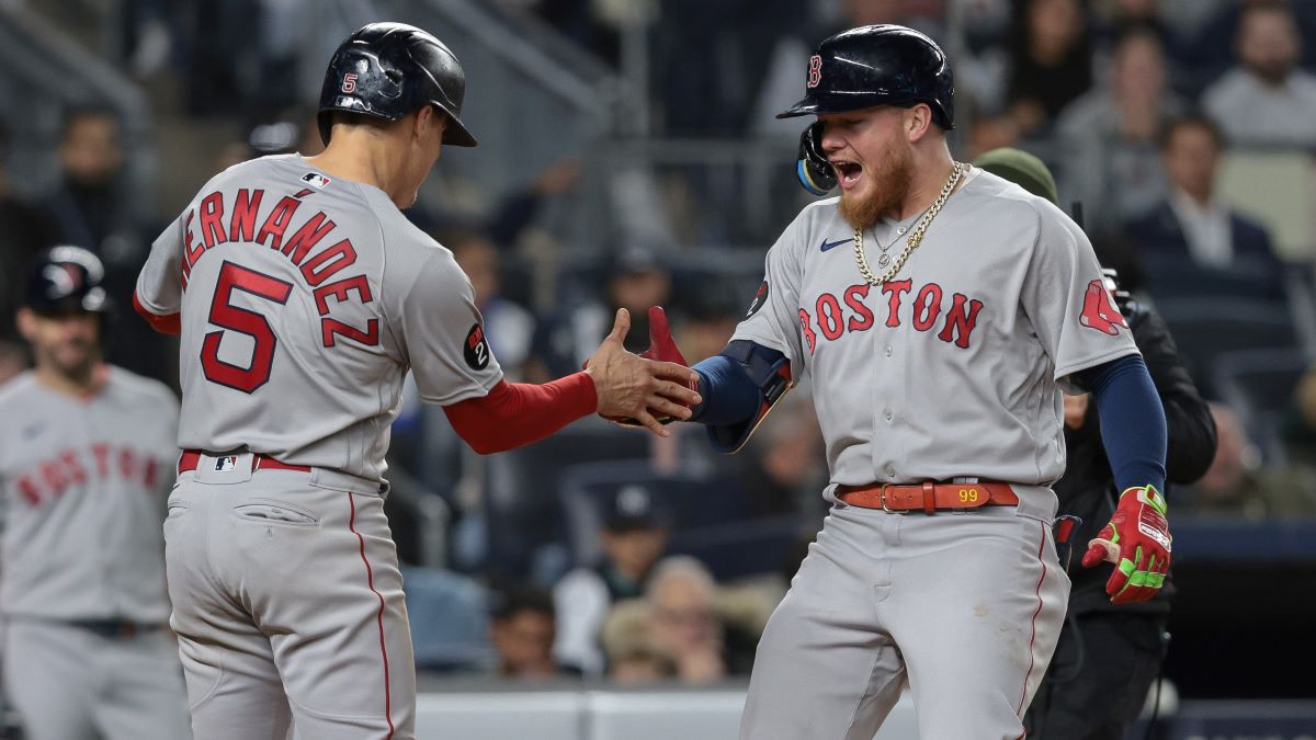 Boston Red Sox shortstop Kiké Hernández and outfielder Alex Verdugo