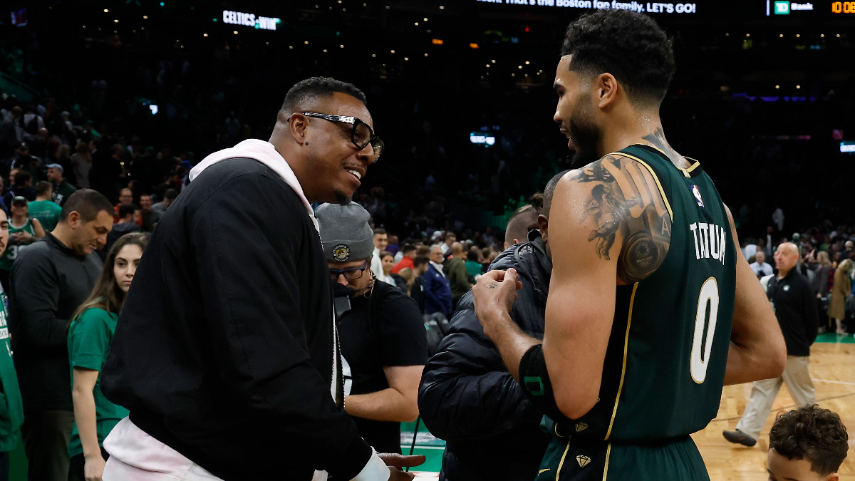 Retired NBA player Paul Pierce, Boston Celtics forward Jayson Tatum