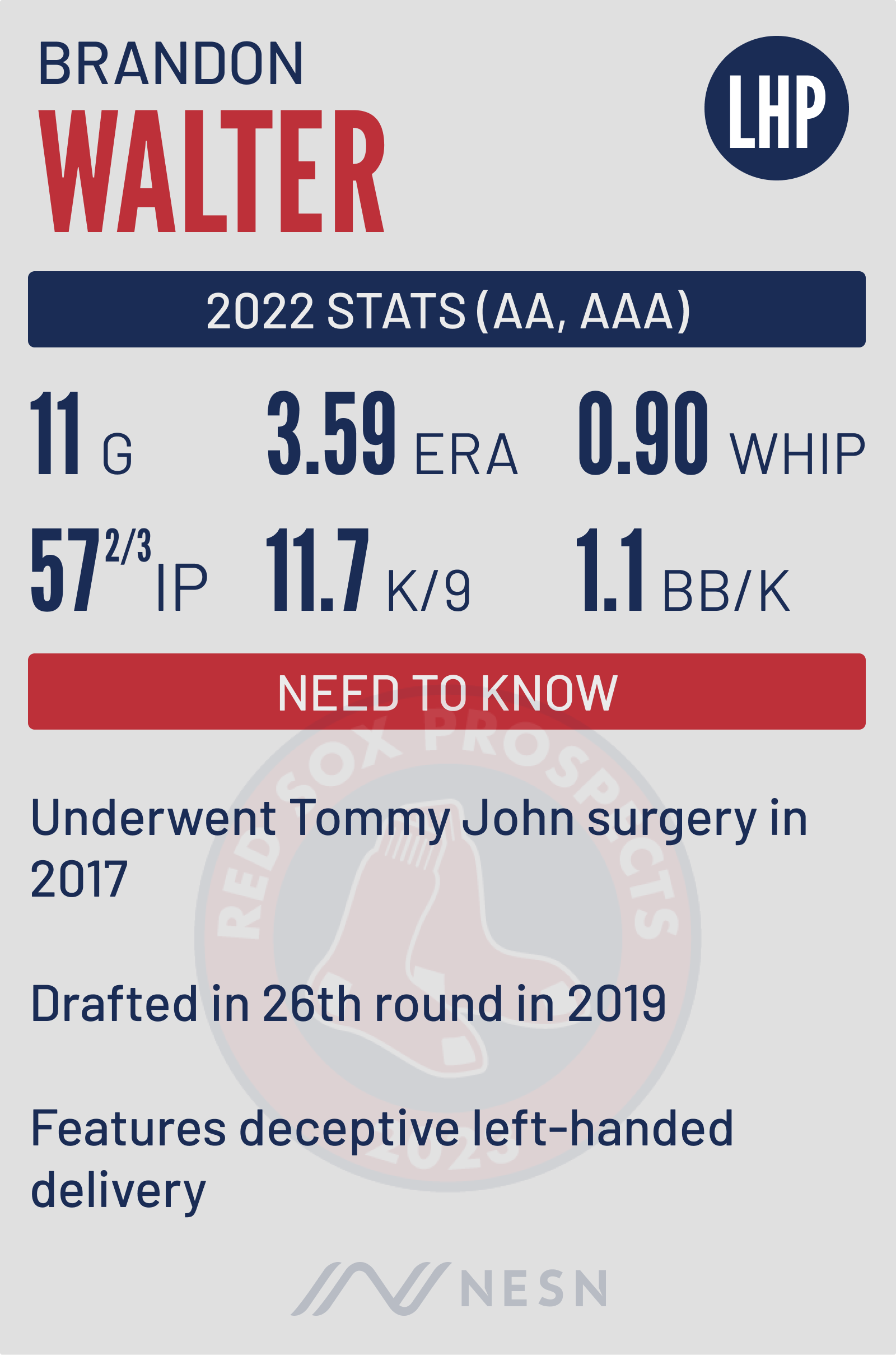 Boston Red Sox prospect Brandon Walter
