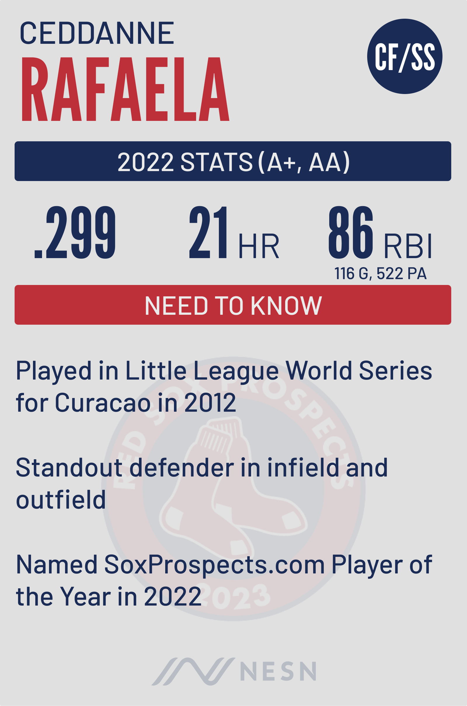 Boston Red Sox prospect Ceddanne Rafaela