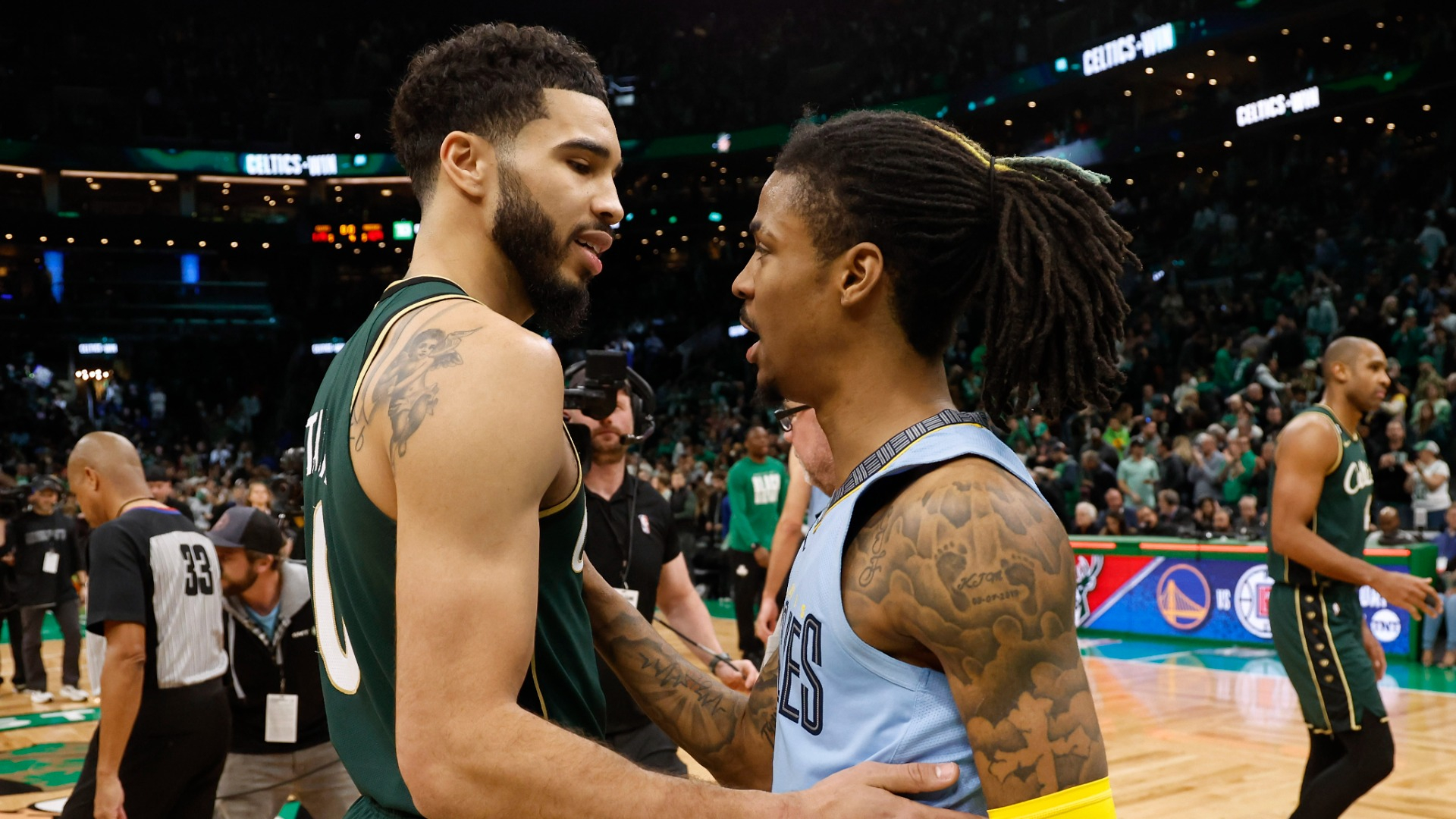 Boston Celtics forward Jayson Tatum and Memphis Grizzlies guard Ja Morant