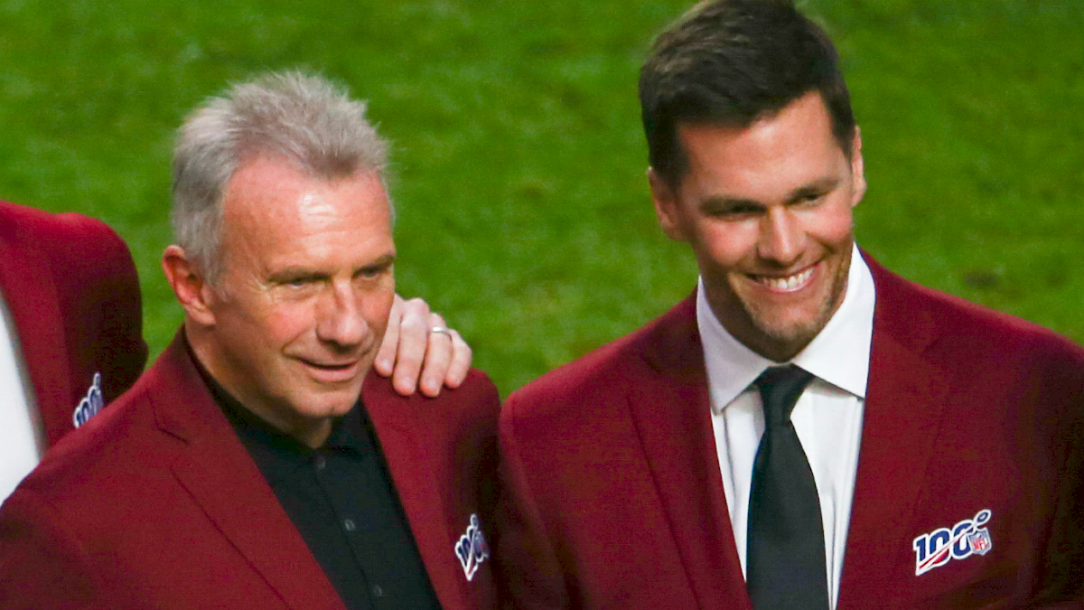 Legendary quarterbacks Joe Montana, Tom Brady