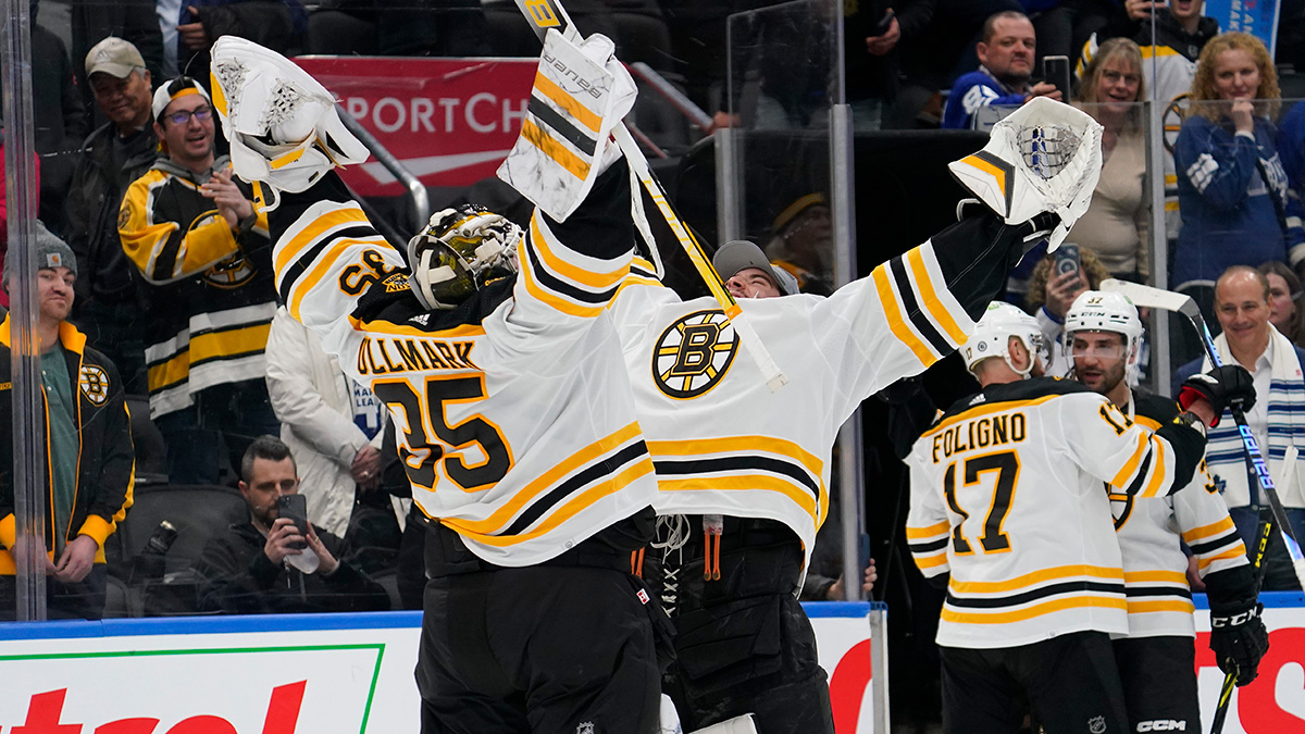 Boston Bruins goaltenders Linus Ullmark and Jeremy Swayman