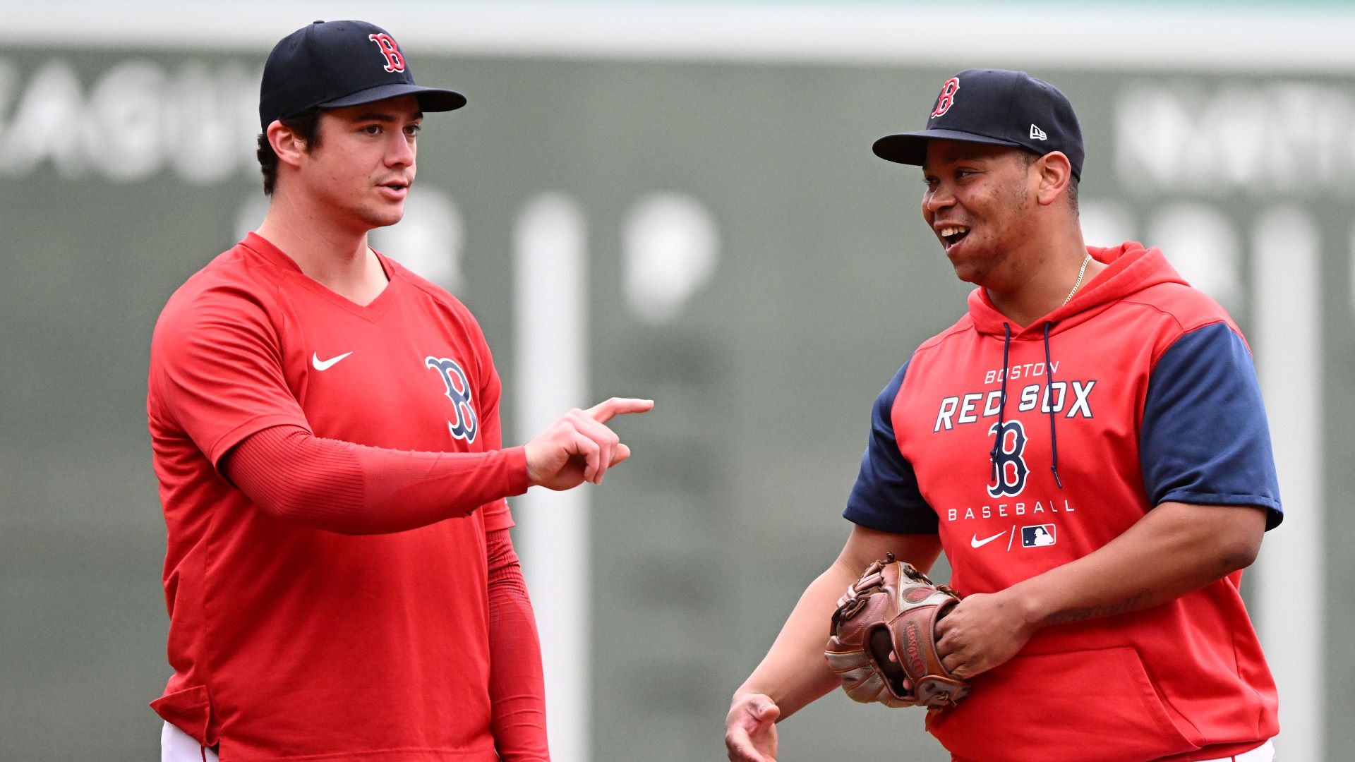 Boston Red Sox teammates Rafael Devers and Bobby Dalbec