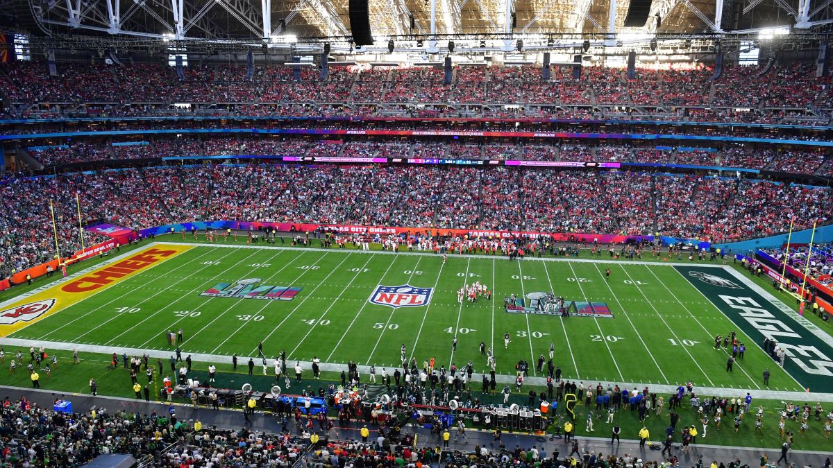 Super Bowl LVII field at State Farm Stadium