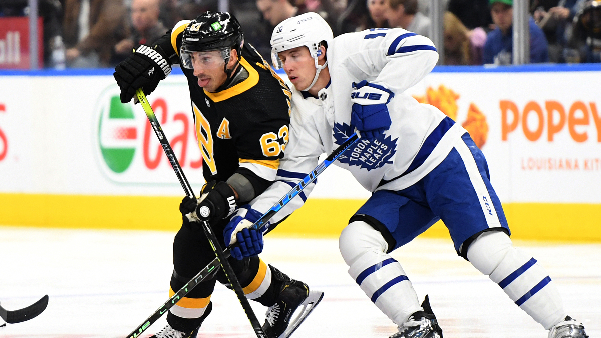 Boston Bruins forward Brad Marchand, Toronto Maple Leafs forward Mitchell Marner