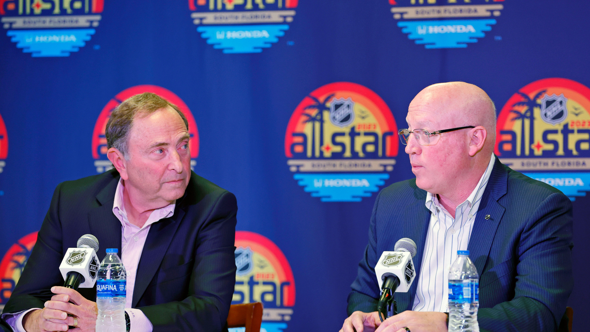 NHL commissioner Gary Bettman, debut commissioner Bill Daly
