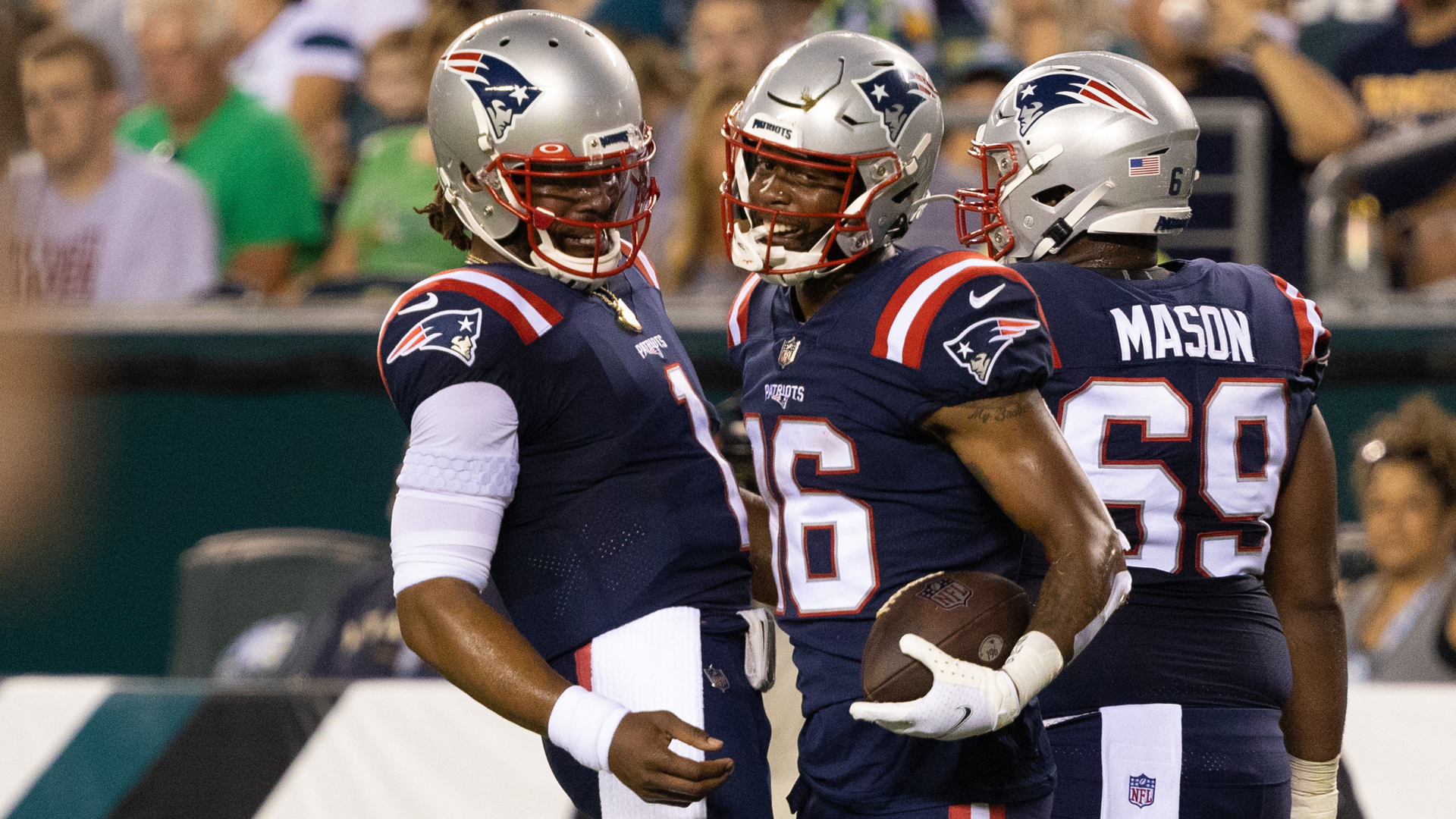 Las Vegas Raiders wide receiver Jakobi Meyers and NFL free agent quarterback Cam Newton