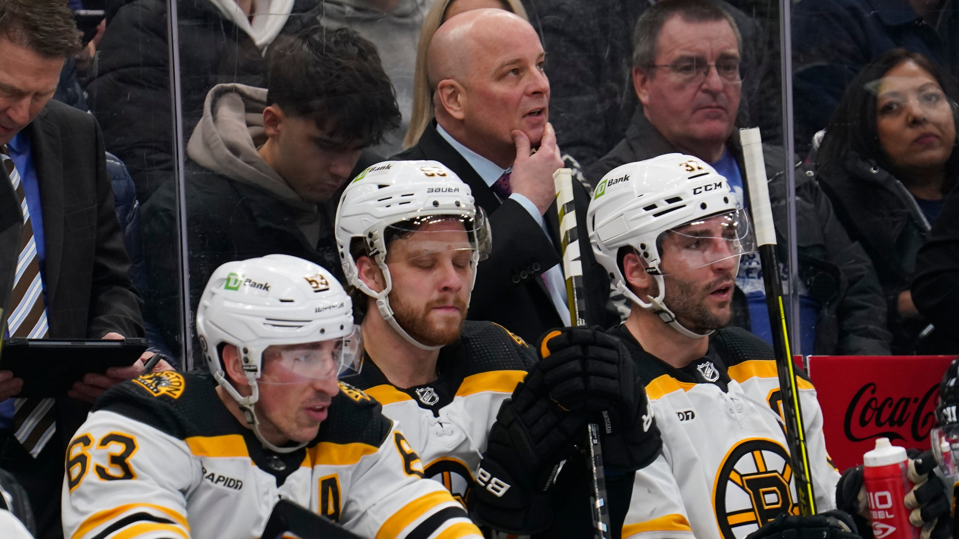 Boston Bruins head coach Jim Montgomery