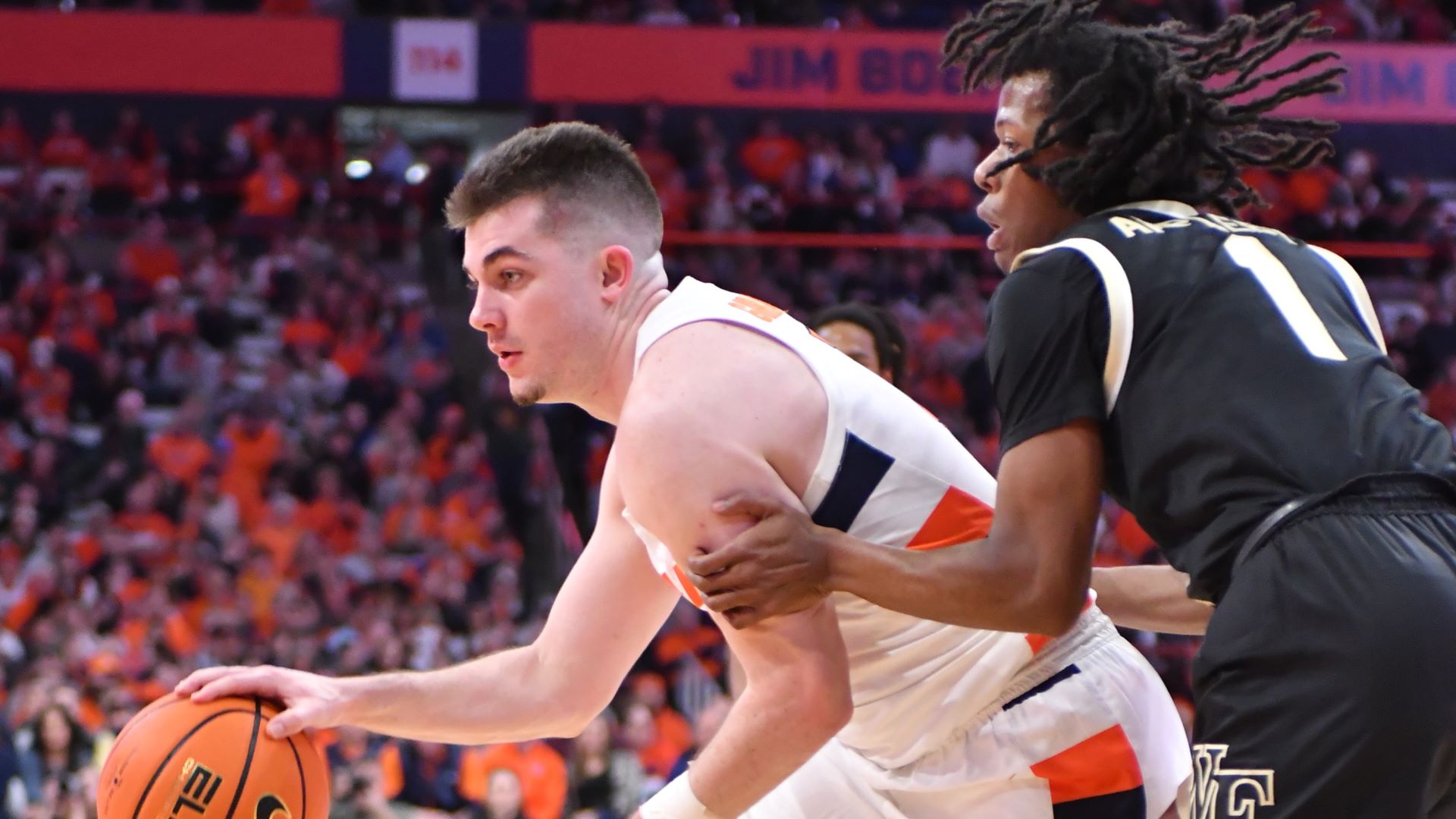 Syracuse guard Joseph Girard III and Wake Forest guard Tyree Appleby