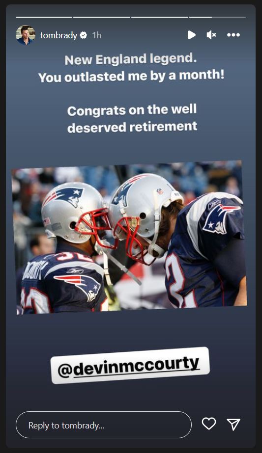 Former New England Patriots teammates Tom Brady, Devin McCourty