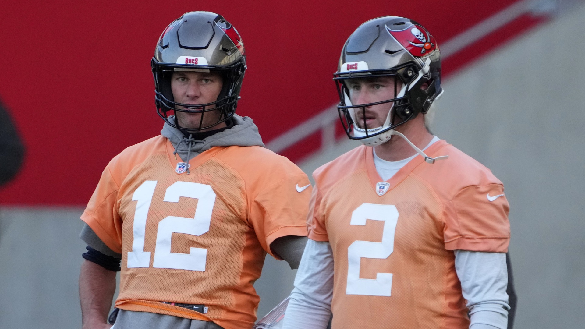 Former Tampa Bay Buccaneers quarterback Tom Brady, Tampa Bay Buccaneers quarterback Kyle Trask