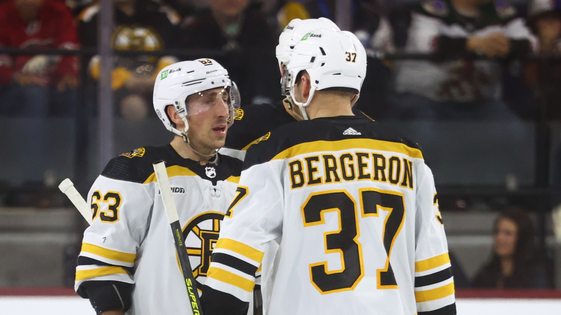 Boston Bruins left wing Brad Marchand, center Patrice Bergeron