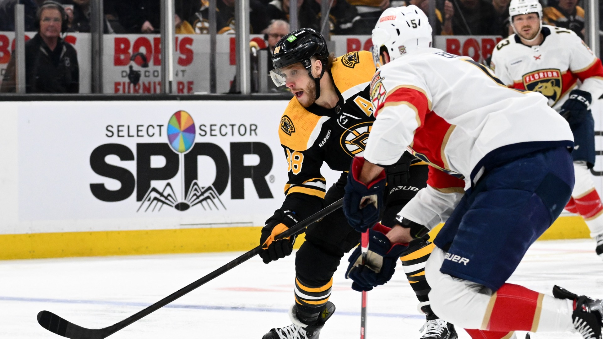 Boston Bruins right wing David Pastrnak, Florida Panthers defenseman Aaron Ekblad