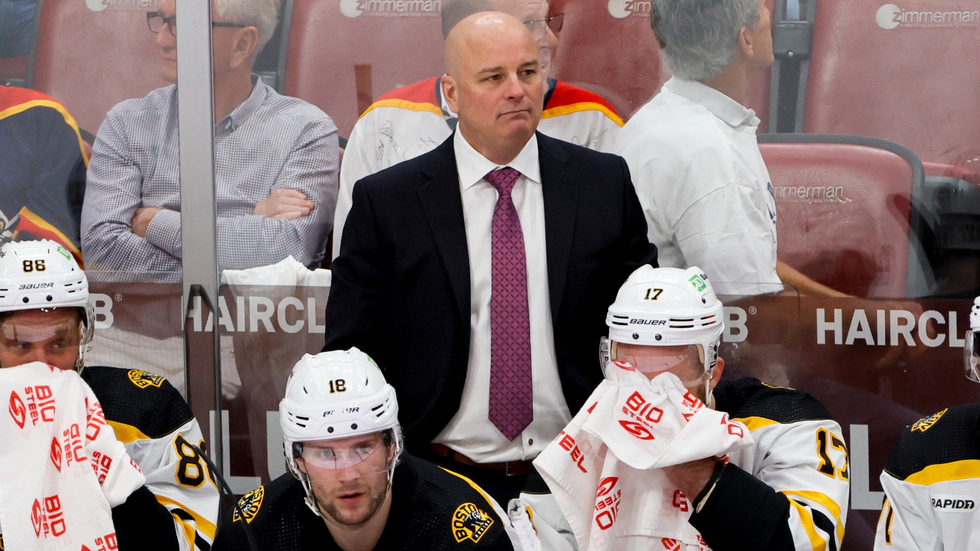 Boston Bruins head coach Jim Montgomery