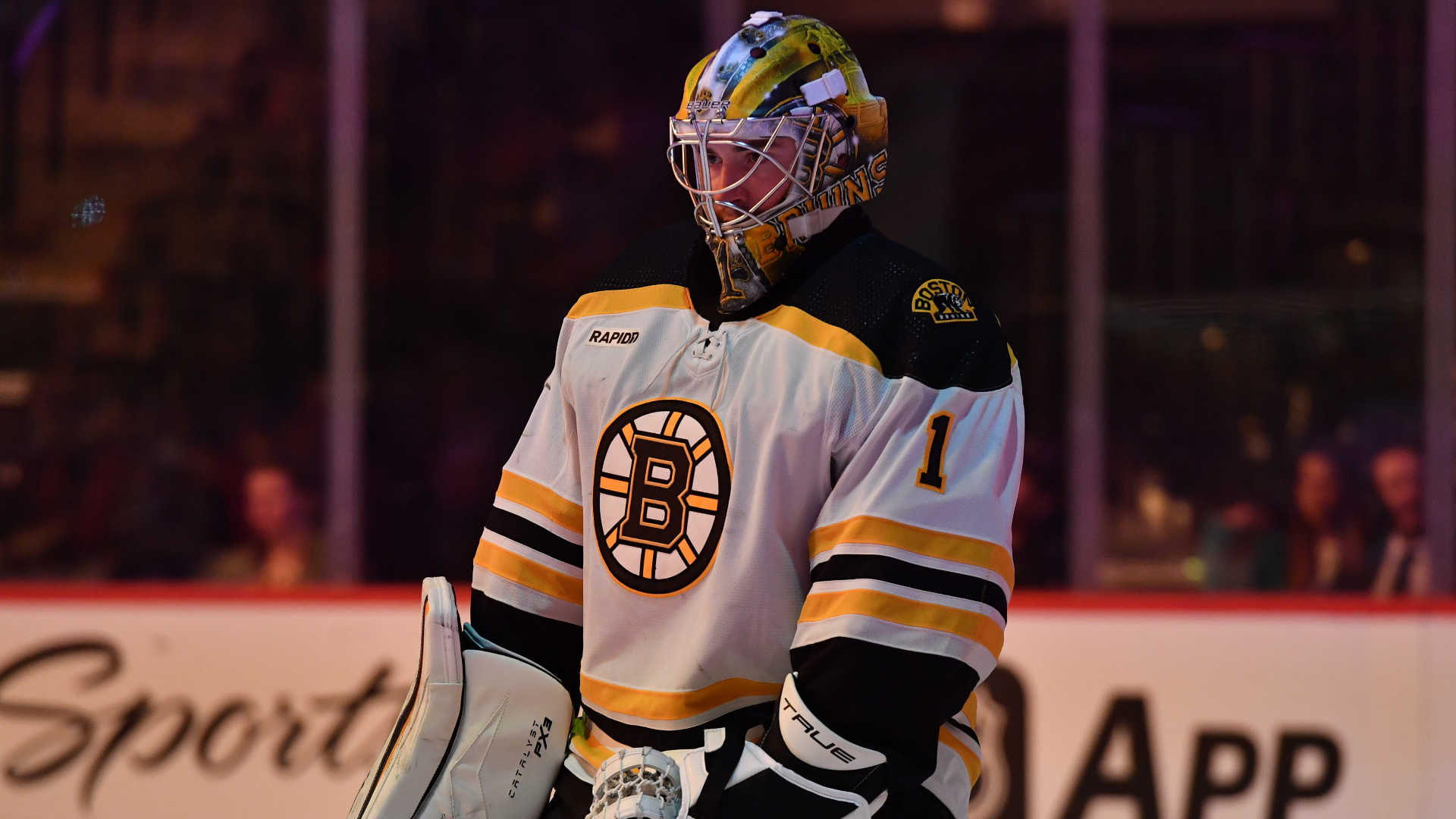 Boston Bruins goaltender Jeremy Swayman