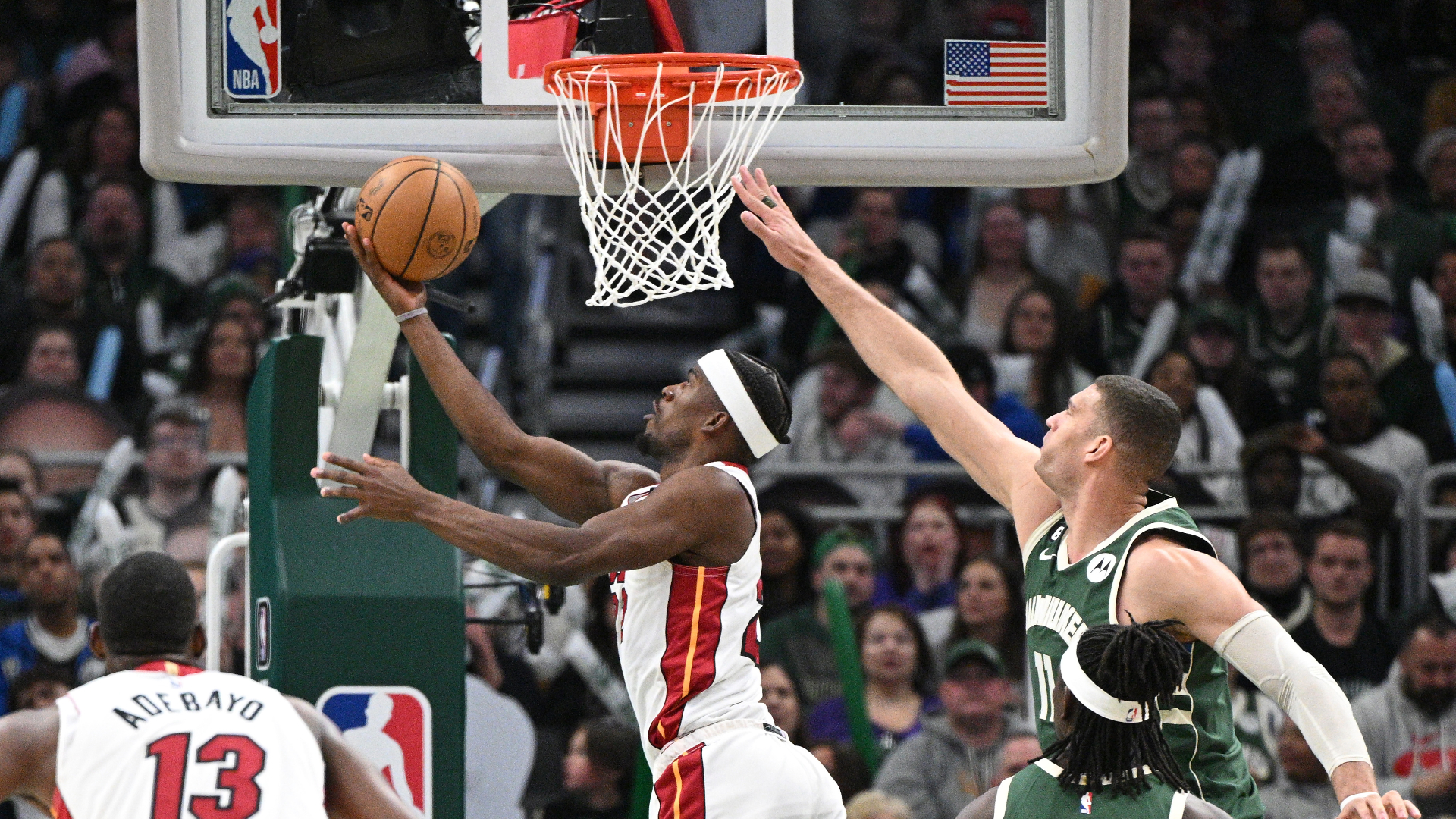Miami Heat forward Jimmy Butler, Milwaukee Bucks center Brook Lopez