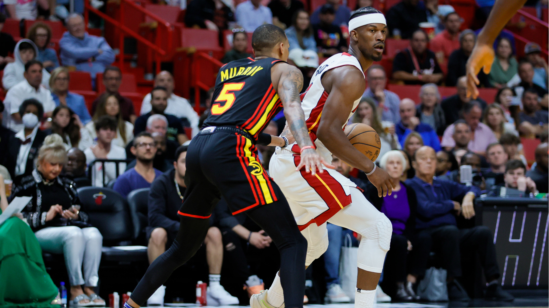 Miami Heat forward Jimmy Butler, Atlanta Hawks guard Dejounte Murray