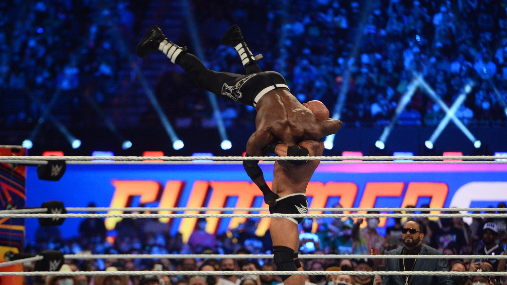 WWE superstars Bill Goldberg, Bobby Lashley