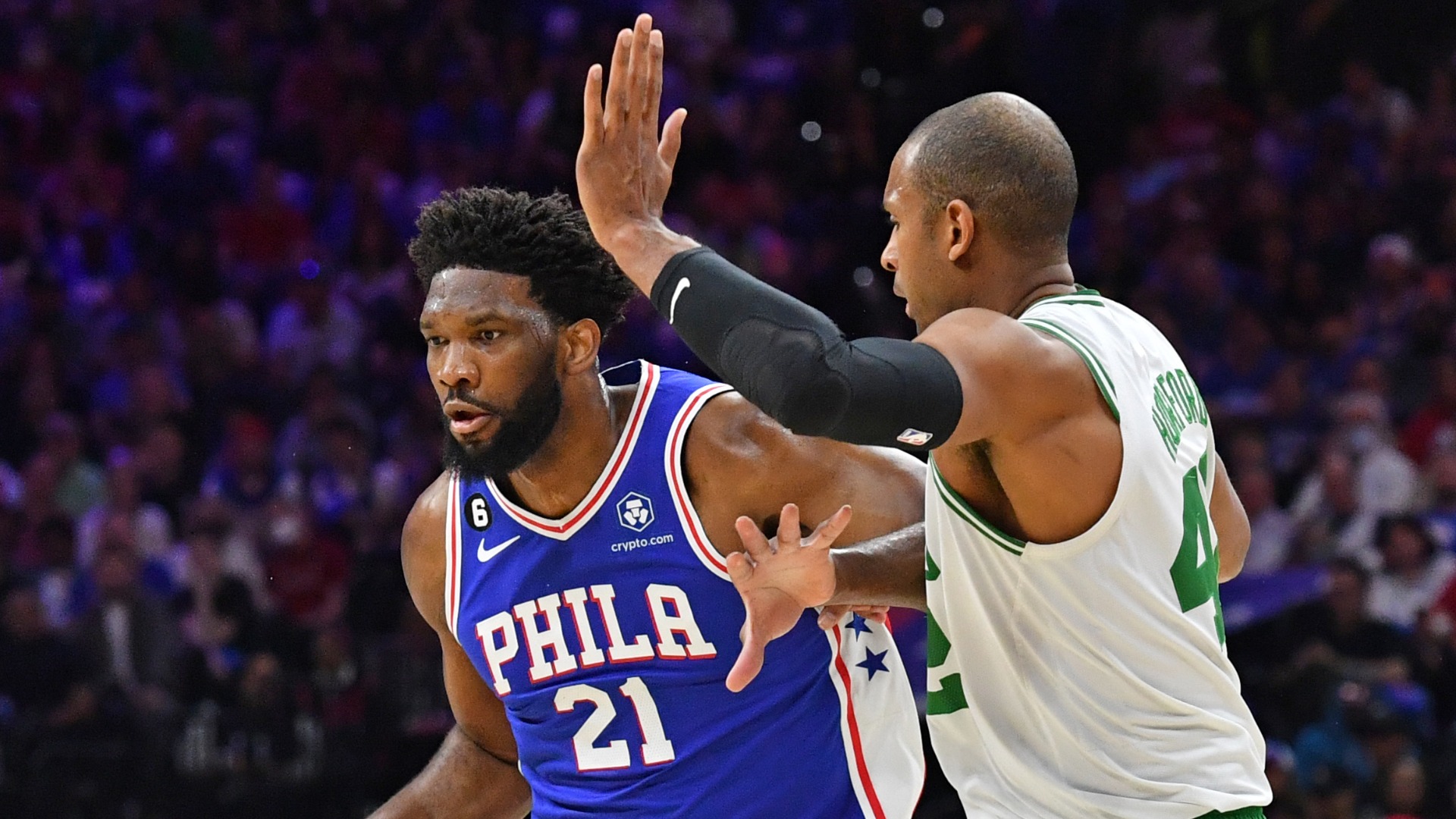 Philadelphia 76ers center Joel Embiid, Boston Celtics center Al Horford